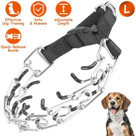 Adjustable Dog Choke Collar Training Chain Dog Necklace with Buckle for Small Medium Large Dogs (Option:: L)