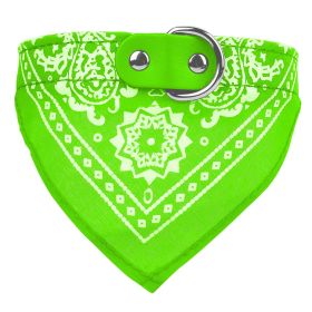 Adjustable Bandana Leather Pet Collar Triangle Scarf (Option:: Green_M)