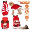 Pet Christmas Clothes Santa Claus Reindeer Antlers Costume Winter Outfit New Year Coat For SMALL/MEDIUM Dogs Cats Available in S/M/L/XL