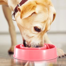 Dog Cat Slow Feeder Bowl Pet Interactive Maze Feeder Bowl Anti-Bloat Feeding Plate (Option:: Pink)