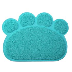 Dog Bowl Mat Pet Food Water Feeding Mat Non-slip Pet Dish Tray Mat Paw Clean Placemat (Option:: Paw_Aqua)
