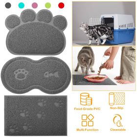 Dog Bowl Mat Pet Food Water Feeding Mat Non-slip Pet Dish Tray Mat Paw Clean Placemat (Option:: No8_Grey)
