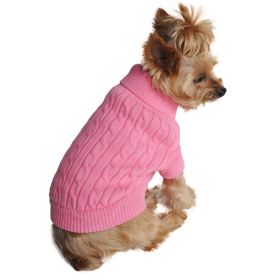 Combed Cotton Cable Knit Dog Sweater (yellow: Purple, Extra Large:: XL: Candy Pink, Extra Large: yellow: Purple, Extra Large:: XL: XX-Small)