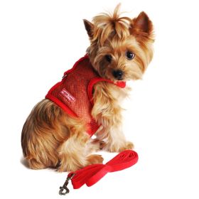 Cool Mesh Dog Harness with Leash (yellow: Solid Red, Extra Large:: X-Small)