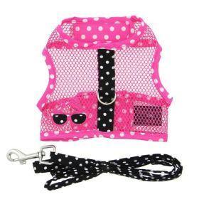 Cool Mesh Dog Harness Under the Sea Collection (yellow: Sunglasses Pink and Black Polka Dot, Extra Large:: large)