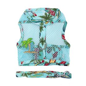 Cool Mesh Dog Harness with Leash (yellow: Surfboards and Palms, Extra Large:: X-Small)