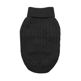 Combed Cotton Cable Knit Dog Sweater (yellow: Purple, Extra Large:: XL: Jet Black, Extra Large: yellow: Purple, Extra Large:: XL: XX-Small)