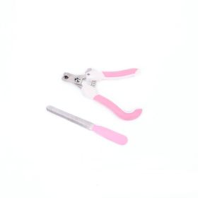 Stainless Steel Dog Nail Clippers and Trimmer with Safety Guard and Nail Grind File Large Dog Cat Rabbit Bird Nail Scissor Pet Grooming (yellow: Pink)