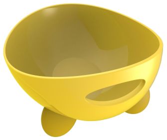 Pet Life 'Modero' Dishwasher Safe Modern Tilted Dog Bowl (yellow: Yellow)