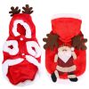 Pet Christmas Clothes Santa Claus Reindeer Antlers Costume Winter Outfit New Year Coat For SMALL/MEDIUM Dogs Cats Available in S/M/L/XL