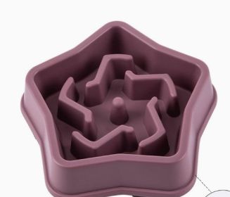 Pet Slow Feeding Bowl Dog Bowl Anti-choke Anti-skid (Option:: Conventional-03 Style Purple)