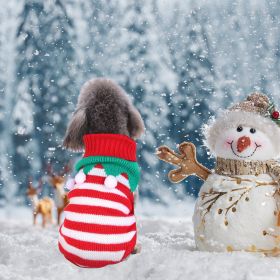 Pet Christmas Turtleneck Sweater Dog Cat Christmas Clothes Snowman Stripes Costume Winter Holiday Sweater for Small Medium Kitten Puppy Cats Dogs (Option:: Furball_XL)