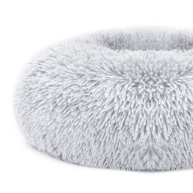 Pet Dog Bed Soft Warm Fleece Puppy Cat Bed Dog Cozy Nest Sofa Bed Cushion For S/M Dog (Option:: Gray_M)