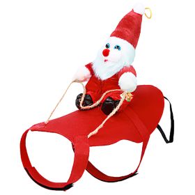 S-M-L-XL Options -- 1Pc Pet Christmas Costumes Red Winter Coat For Dog Riding Santa Claus With Bell Clothes New Year Outfit Cosplay Costumes Party Dre (Option: S)
