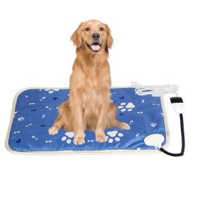Pet Heating Pad Electric Dog Cat Heating Mat Waterproof Warming Blanket with 86-141℉ Adjustable Temperature 0-12 Timer Digital Display Chewing-resista (Option:: 45_70CM_Thermostat)