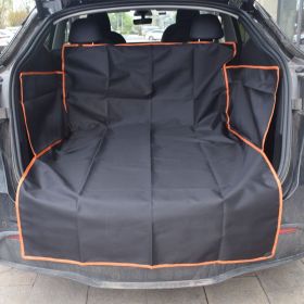 Dog Car Mat Pet Car Mats Trunk Rear Seat (Option:: Black With Orange Edge Style-185x105x38cm)