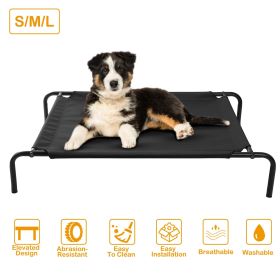 Elevated Pet Bed Dogs Cot Dogs Cats Cool Bed S/M/L Heavy-Duty Breathable Washable Indoor Outdoor Use (Option:: S)