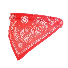 Adjustable Bandana Leather Pet Collar Triangle Scarf (Option:: Red_S)