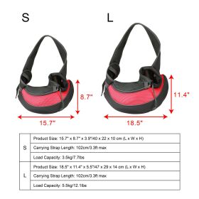 Pet Carrier for Dogs Cats Hand Free Sling Adjustable Padded Strap Tote Bag Breathable Shoulder Bag Carrying Small Dog Cat (Option:: Red_L)