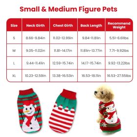 Pet Christmas Turtleneck Sweater Dog Cat Christmas Clothes Snowman Stripes Costume Winter Holiday Sweater for Small Medium Kitten Puppy Cats Dogs (Option:: Snowman_XL)