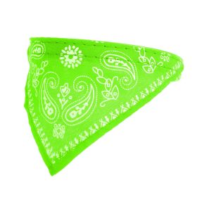 Adjustable Bandana Leather Pet Collar Triangle Scarf (Option:: Green_S)