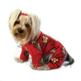 Silly Monkey Fleece Turtleneck Pajamas (yellow: Burgundy, Extra Large:: S)