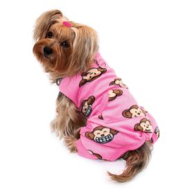 Silly Monkey Front Sleeveless Fleec Pajamas (yellow: Pink, Extra Large:: M)
