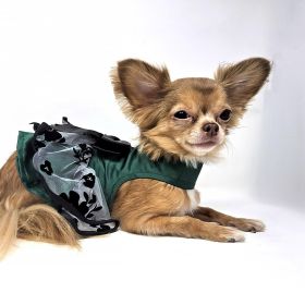 Green and Black Satin Dog Dress (Extra Large:: X-Small)