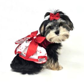 Holiday Dog Harness Dress (yellow: Candy Canes, Extra Large:: X-Small)
