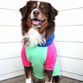 Color-Block Hoodie (yellow: Pink on Mint, Extra Large:: small)