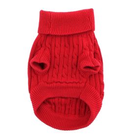 Combed Cotton Cable Knit Dog Sweater (yellow: Fiery Red, Extra Large:: X-Small)