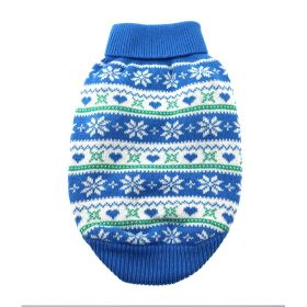 Combed Cotton Snowflake and Hearts Dog Sweater (yellow: Purple, Extra Large:: XL: Blue, Extra Large: yellow: Purple, Extra Large:: XL: X-Small)