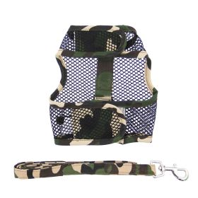 Cool Mesh Dog Harness with Leash (yellow: Camouflage, Extra Large:: small)