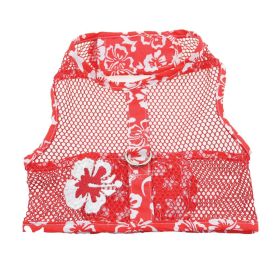 Cool Mesh Dog Harness with Leash (yellow: Hawaiian Hibiscus Red, Extra Large:: small)