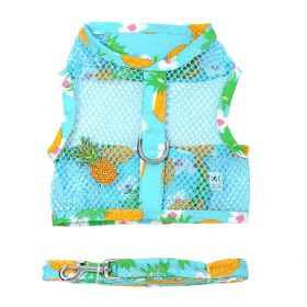 Cool Mesh Dog Harness with Leash (yellow: Pineapple Luau, Extra Large:: small)