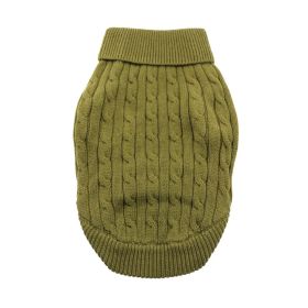 Combed Cotton Cable Knit Dog Sweater (yellow: Purple, Extra Large:: XL: Herb Green, Extra Large: yellow: Purple, Extra Large:: XL: X-Small)
