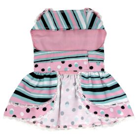 Dots &amp; Stripes Harness Dress (yellow: Pink & Teal, Extra Large:: small)