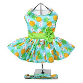 Pineapple Luau Dog Harness Dress with Matching Leash (Extra Large:: small)