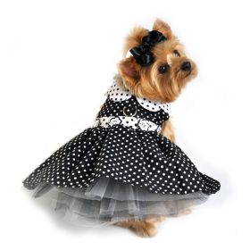 Polka Dot Dog Dress (yellow: Black and White, Extra Large:: small)