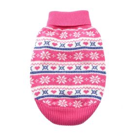 Combed Cotton Snowflake and Hearts Dog Sweater (yellow: Purple, Extra Large:: XL: Pink, Extra Large: yellow: Purple, Extra Large:: XL: small)