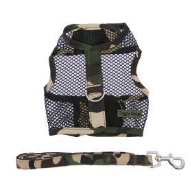 Cool Mesh Dog Harness with Leash (yellow: Camouflage, Extra Large:: medium)