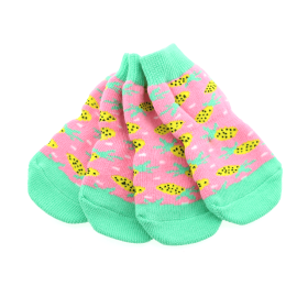 Non-Skid Dog Socks (yellow: Pink Pineapple, Extra Large:: medium)