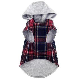 Weekender Dog Sweatshirt Hoodie (yellow: Red & Black Plaid Flannel, Extra Large:: medium)