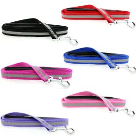 Reflective Nylon Leash with Soft Grip Handle 3/4 in. Wide x 5 ft. Long (yellow: Raspberry Pink, Extra Large:: 5ft)