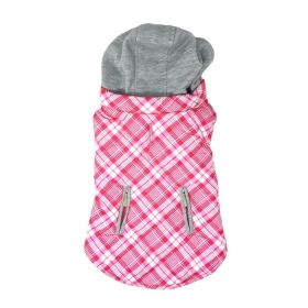 Weekender Dog Sweatshirt Hoodie (yellow: Pink & White Plaid, Extra Large:: X-Small)