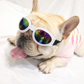 Pet Sunglasses For Dods; Foldable Dog Glasses For Outdoor; Pet Accessories (color: White, Size: one-size)