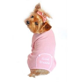 Sweet Dreams Thermal Dog Pajamas (yellow: Pink, Extra Large:: large)