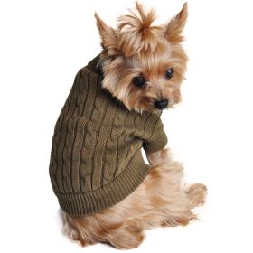 Combed Cotton Cable Knit Dog Sweater (yellow: Purple, Extra Large:: XL: Herb Green, Extra Large: yellow: Purple, Extra Large:: XL: 2X-Large)