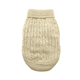 Combed Cotton Cable Knit Dog Sweater (yellow: Oatmeal, Extra Large:: X-Large)