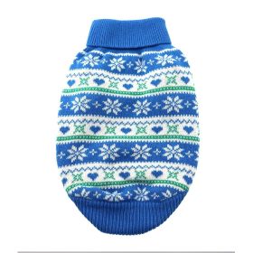 Combed Cotton Snowflake and Hearts Dog Sweater (yellow: Purple, Extra Large:: XL: Blue, Extra Large: yellow: Purple, Extra Large:: XL: large)